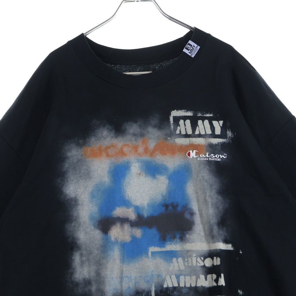 MAISON MIHARAYASUHIRO(メゾンミハラヤスヒロ) グラフィック 両面プリント 半袖 クルーネック カットソー Tシャツ ブラック A10TS712
