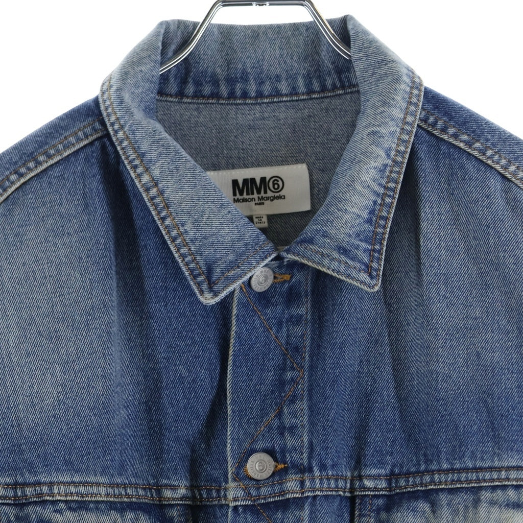 MM6 Maison Margiela(エムエムシックスメゾンマルジェラ) ウォッシュド デニムジャケット ジージャン オーバーサイズ インディゴ S52AM0228 S30589