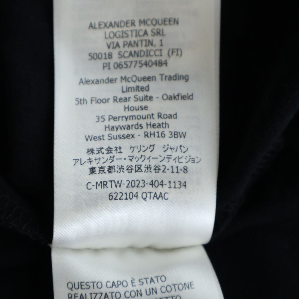 Alexander McQueen(アレキサンダーマックイーン) グラフィチィロゴプリント クルーネック 半袖Tシャツ ブラック 622104 QTAAC