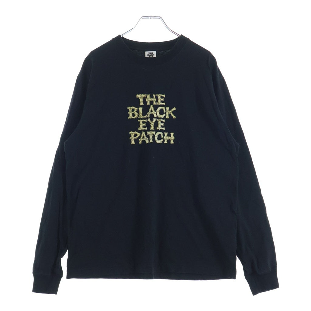THE BLACK EYE PATCH(ブラックアイパッチ) Og Bamboo L/S Tee フロントロゴ バンブー プリント クルーネック 長袖Tシャツ ブラック