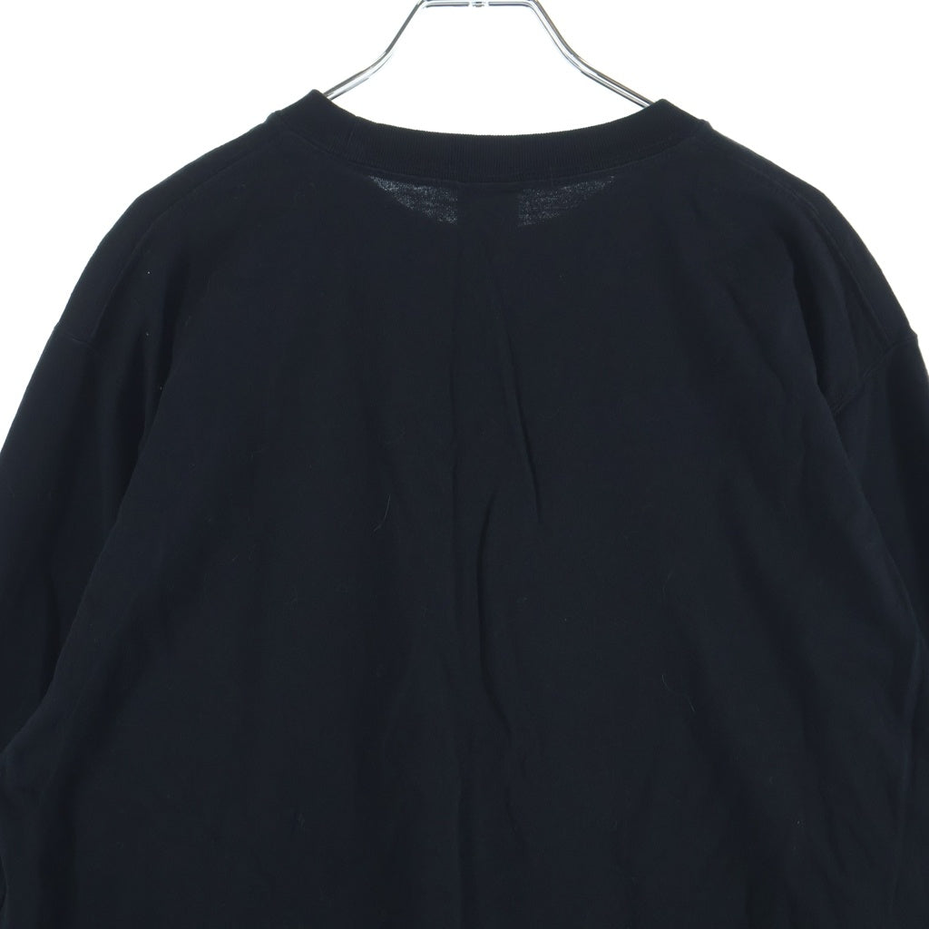 THE BLACK EYE PATCH(ブラックアイパッチ) Og Bamboo L/S Tee フロントロゴ バンブー プリント クルーネック 長袖Tシャツ ブラック