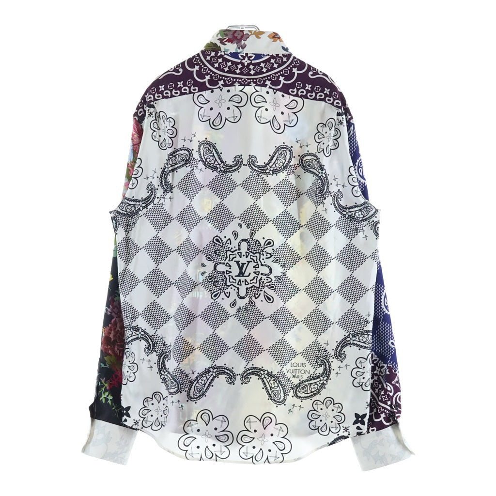LOUIS VUITTON(ルイヴィトン) 22AW モノグラム総柄シルク長袖シャツ マルチ RM222 RB8 HNS72W