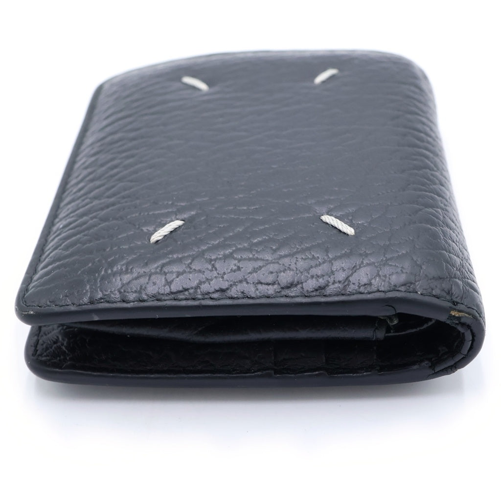 Maison Margiela(メゾンマルジェラ) Compact Bi Fold Wallet コンパクト フォールド ウォレット レザー二つ折り財布 ブラック S56UI0140 S56UI0140 箱