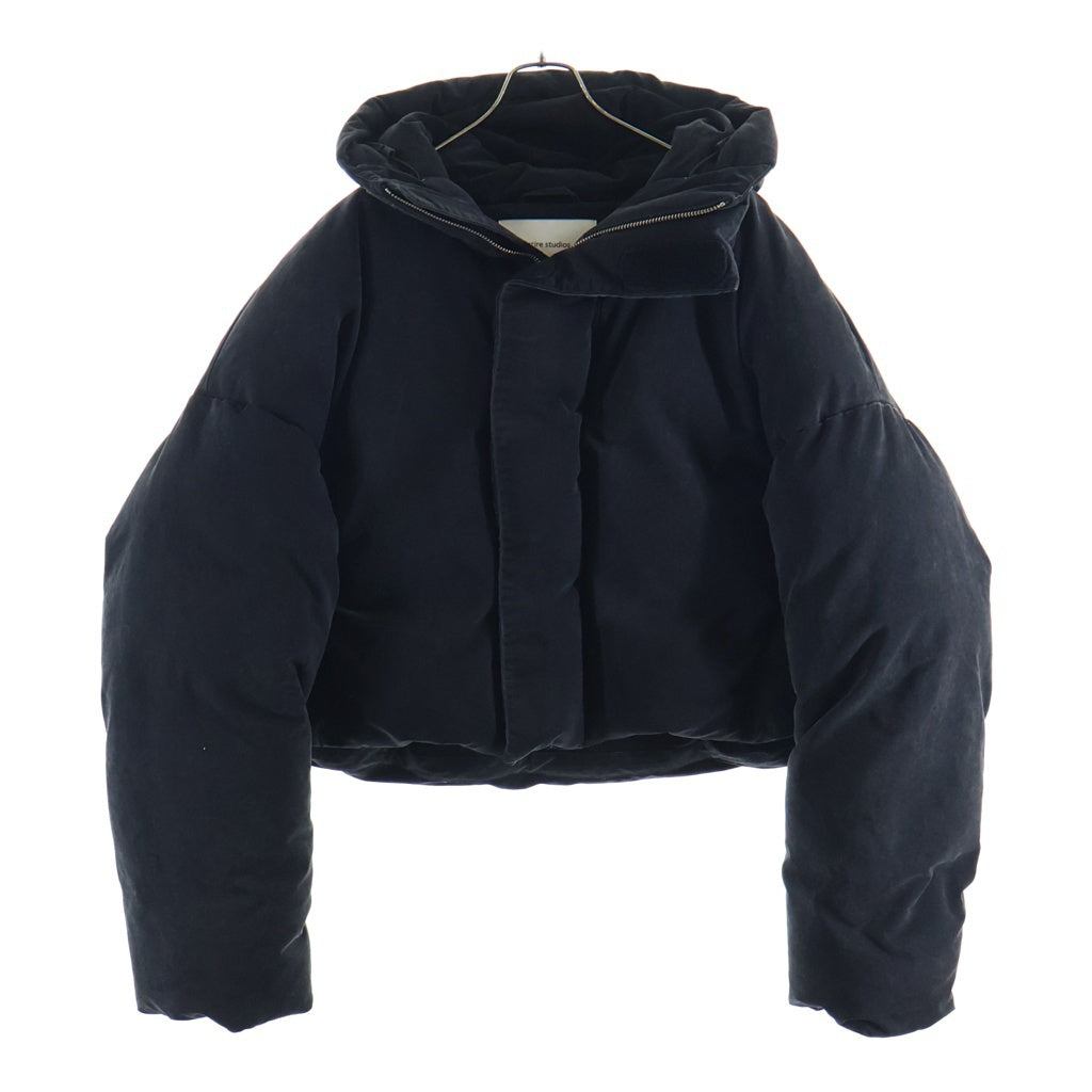 entire studios(エンタイア スタジオ) MML HOODED COTTON PUFFER コットン パファー クロップド丈 ダウンジャケット ブラック