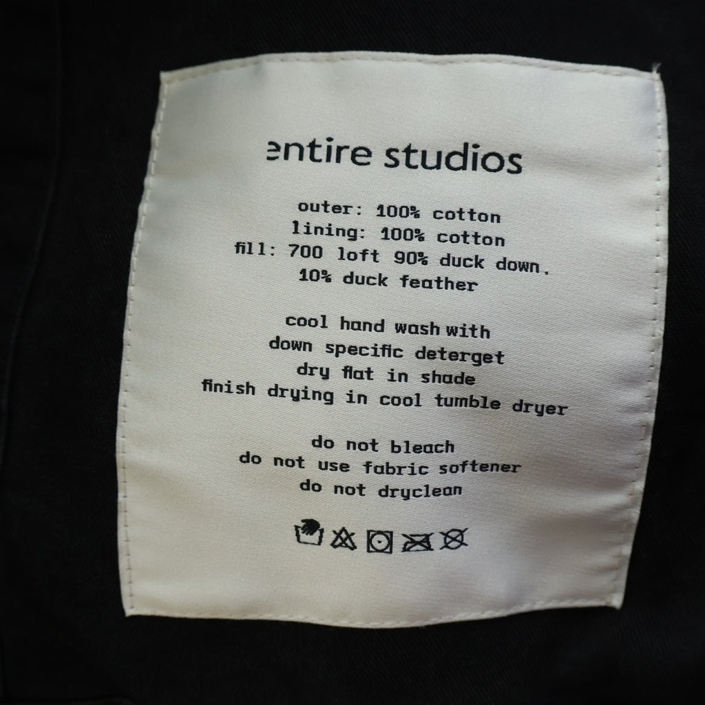 entire studios(エンタイア スタジオ) MML HOODED COTTON PUFFER コットン パファー クロップド丈 ダウンジャケット ブラック