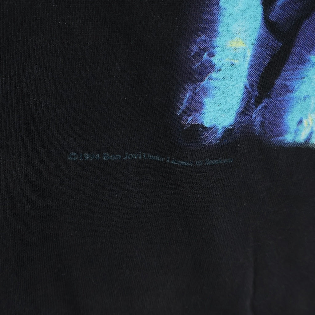 VINTAGE(ヴィンテージ) 90s VINTAGE BON JOVI WORLD TOUR BROCKUM S/S TEE ボンジョビ ワールドツアー ブロッカムタグ 両面プリント クルーネック 半袖Tシャツ ブラック