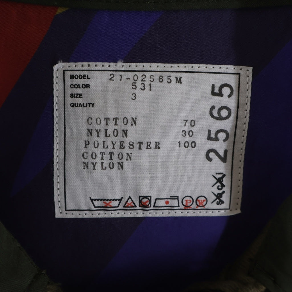 Sacai(サカイ) 21AW ×KAWS サイドジップ ボンディングトラッカージャケット カーキ 21-02565M