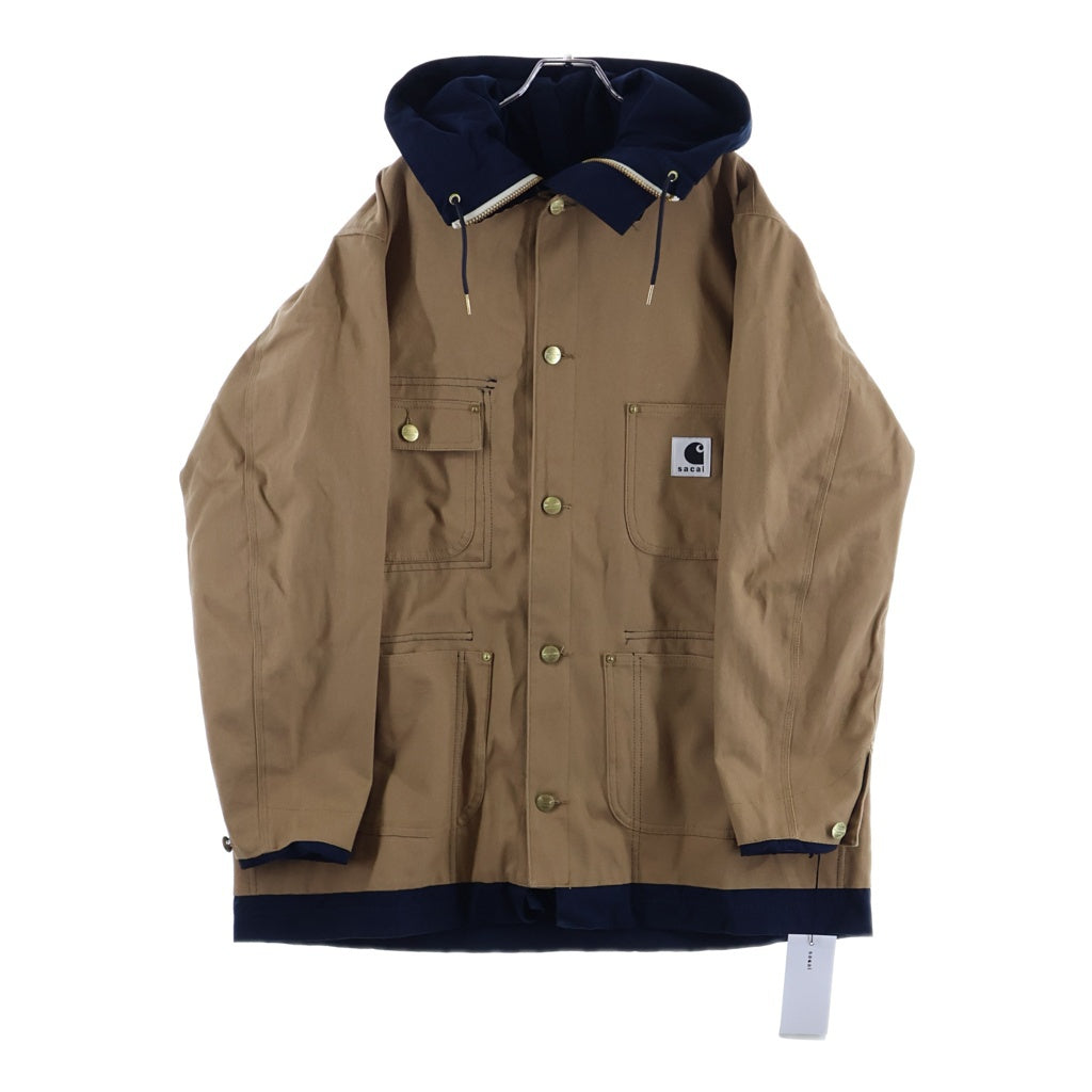 Sacai(サカイ) 24SS ×Carhartt WIP Reversible Coat ダック地 リバーシブル フーデッドジャケット ベージュ 24-03390M