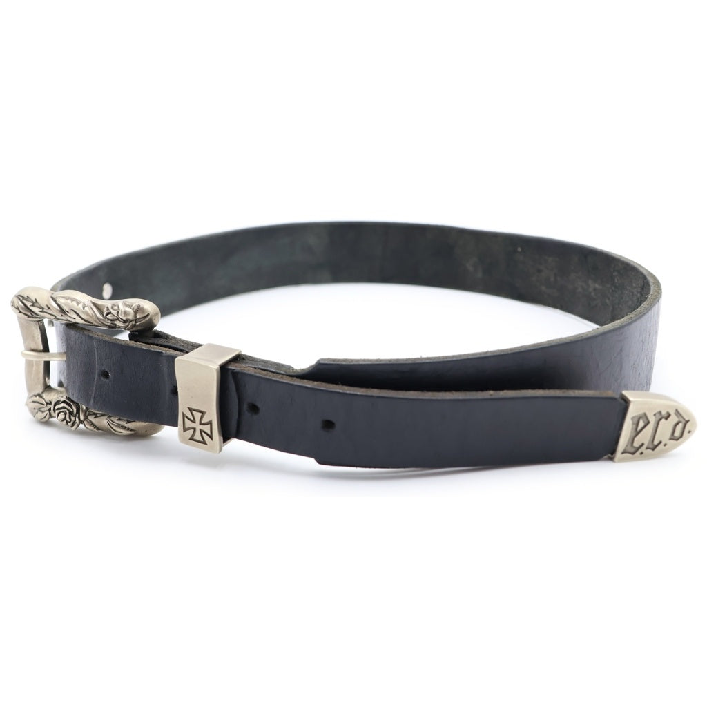 ENFANTS RICHES DEPRIMES(アンファンリッシュデプリメ) Floral Buckle Leather Belt フローラル バックル バットモチーフ レザーベルト ブラック