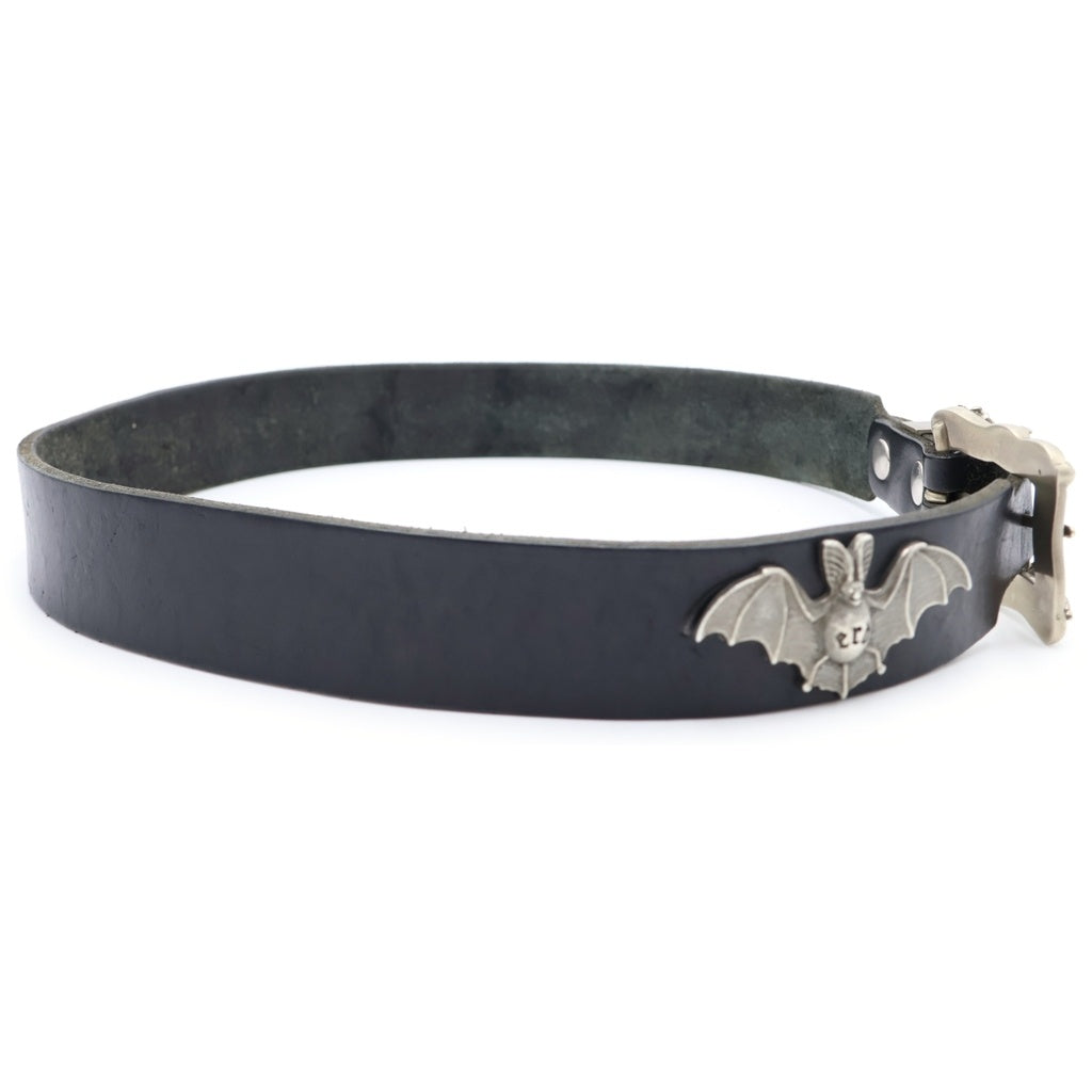 ENFANTS RICHES DEPRIMES(アンファンリッシュデプリメ) Floral Buckle Leather Belt フローラル バックル バットモチーフ レザーベルト ブラック