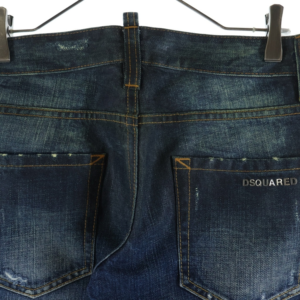 DSQUARED2(ディースクエアード) ワックスコーティング加工 デニム スキニー パンツ インディゴ S71LA0363