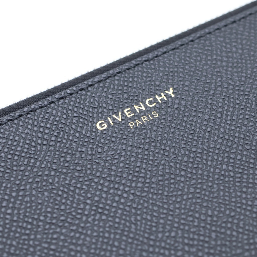GIVENCHY(ジバンシィ) ロゴプリント ジップ クラッチバッグ ブラック 箱