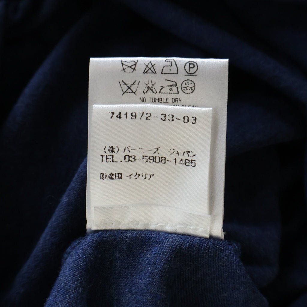 Alexander McQueen(アレキサンダーマックイーン) コットン Vネック ハーフボタン 長袖シャツ ネイビー 205156 QS581 1113