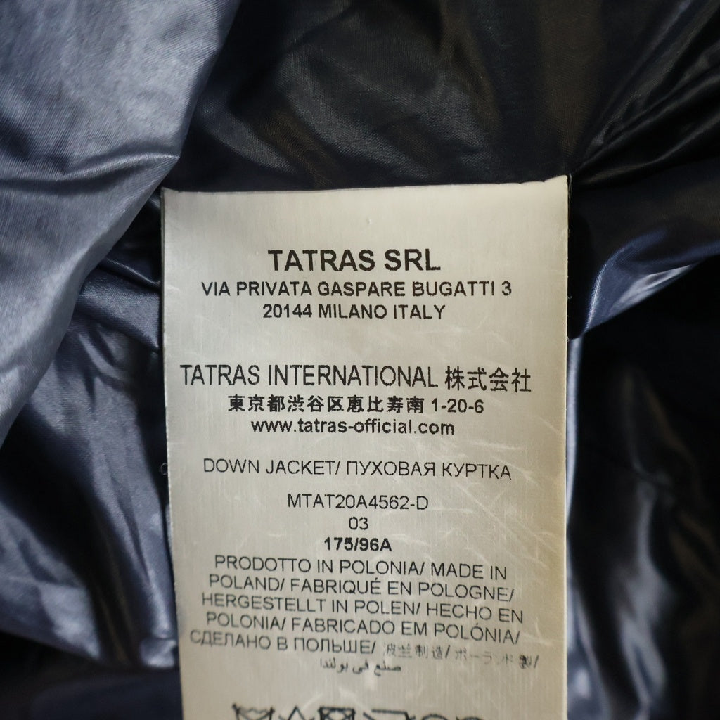 TATRAS(タトラス) BELBO ベルボ ダブルポケット ジップアップ フーデット ダウンジャケット ネイビー MTAT20A4562-D