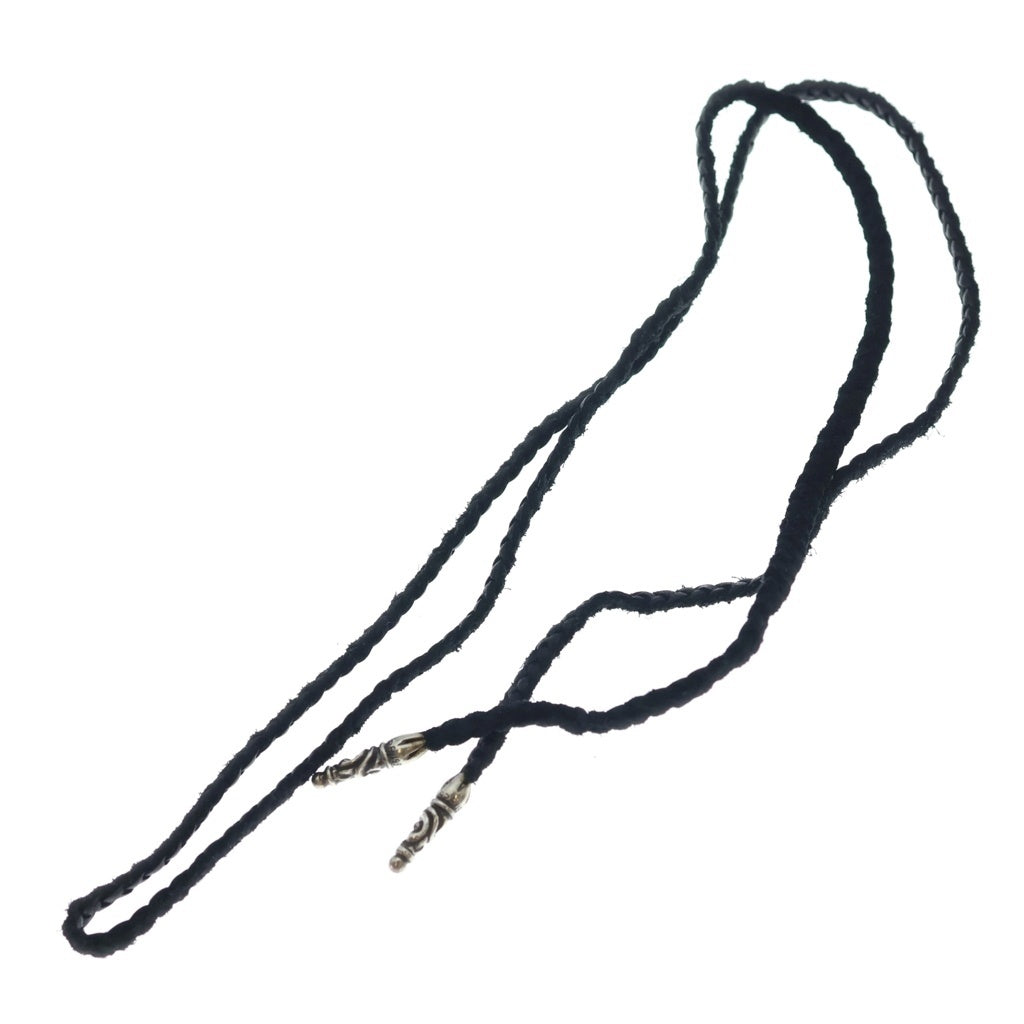 CHROME HEARTS(クロムハーツ) LEATHER BRAID スクロールレザーブレード シルバーネックレス ‐