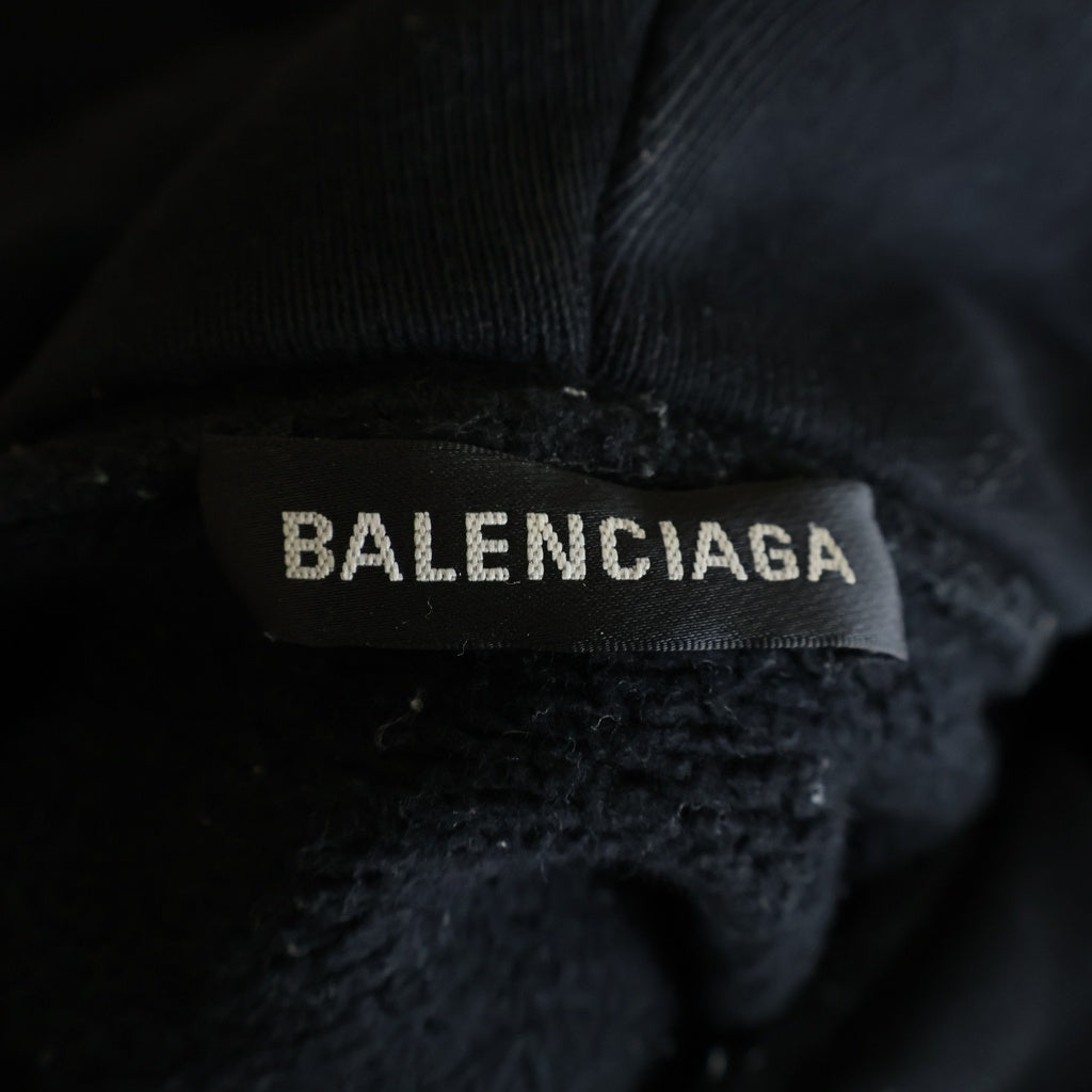 BALENCIAGA(バレンシアガ) 19SS Speed Hunters Hoodie スピードハンターズフーディ オーバーサイズ プルオーバーパーカー ブラック 556136 TDV15 556136 TDV15