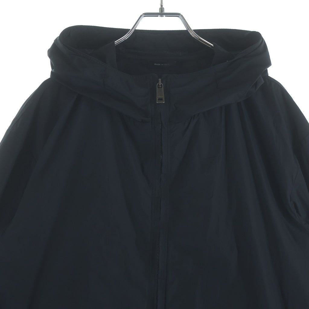 JIL SANDER(ジルサンダー) Nylon Zipup Fooded ナイロン ジップアップ フーディー ブラック JSMK410746