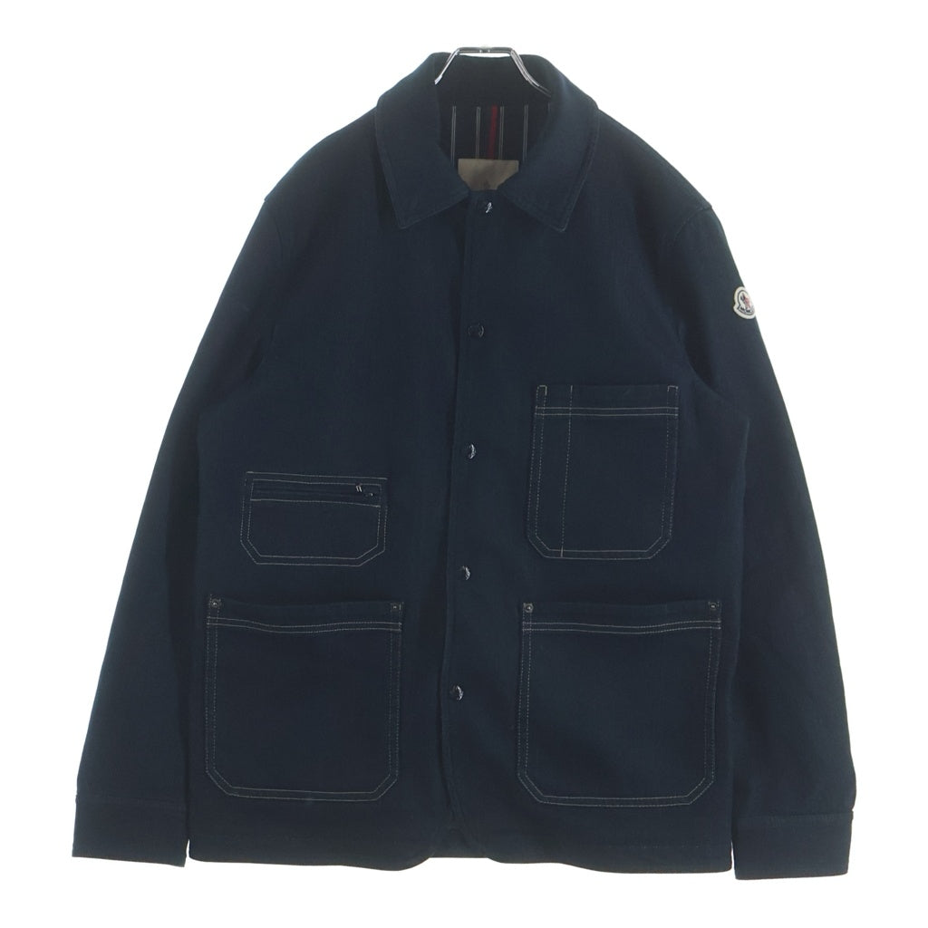 MONCLER(モンクレール) 26AW HADERU GIUBBOTTO 袖ロゴワッペン デニム カバーオール インディゴ L20911G00005 598X1