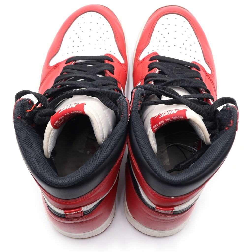 NIKE(ナイキ) 2015年 AIR JORDAN 1 RETRO HIGH OG CHICAGO エアジョーダン1ハイカットスニーカー シカゴ レッド 555088-101 US9/27cm