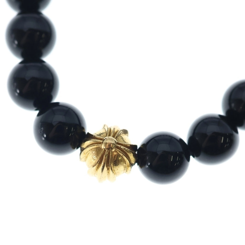 CHROME HEARTS(クロムハーツ) 8mm 22K BEAD ビーズブレスレット ブラック/ゴールド