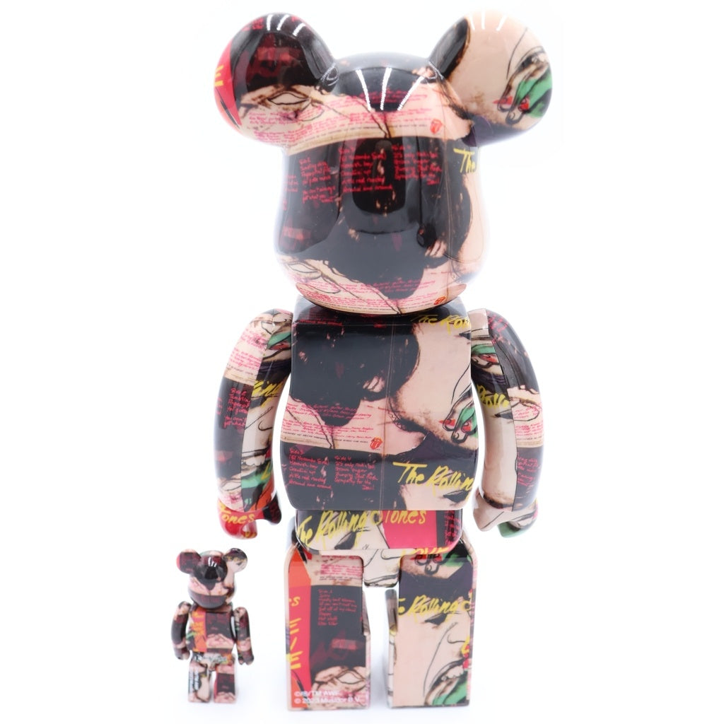 MEDICOM TOY(メディコムトイ) ×Rolling Stones ×Andy Warhol BE@RBRICK 400% &100% ローリングストーンズ アンディウォーホール ベアブリック グラフィック総柄 ドール フィギュア