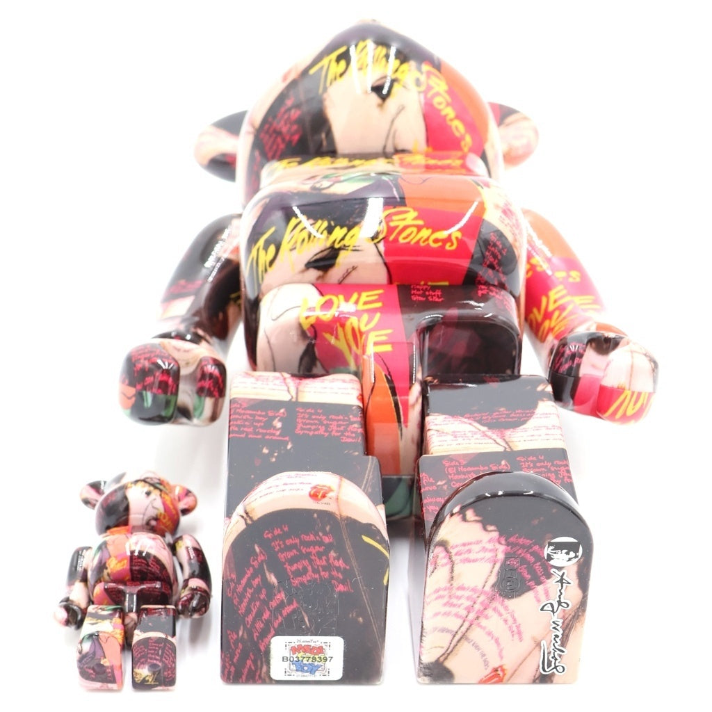 MEDICOM TOY(メディコムトイ) ×Rolling Stones ×Andy Warhol BE@RBRICK 400% &100% ローリングストーンズ アンディウォーホール ベアブリック グラフィック総柄 ドール フィギュア