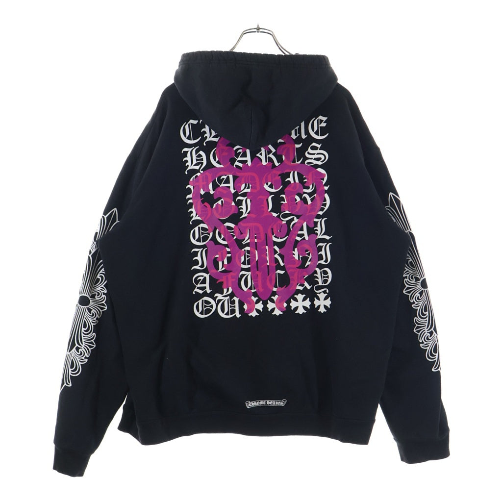 CHROME HEARTS(クロムハーツ) Dagger Eye Chart Pullover Hoodie ダガーアイチャート バックプリント プルオーバー パーカー ブラック