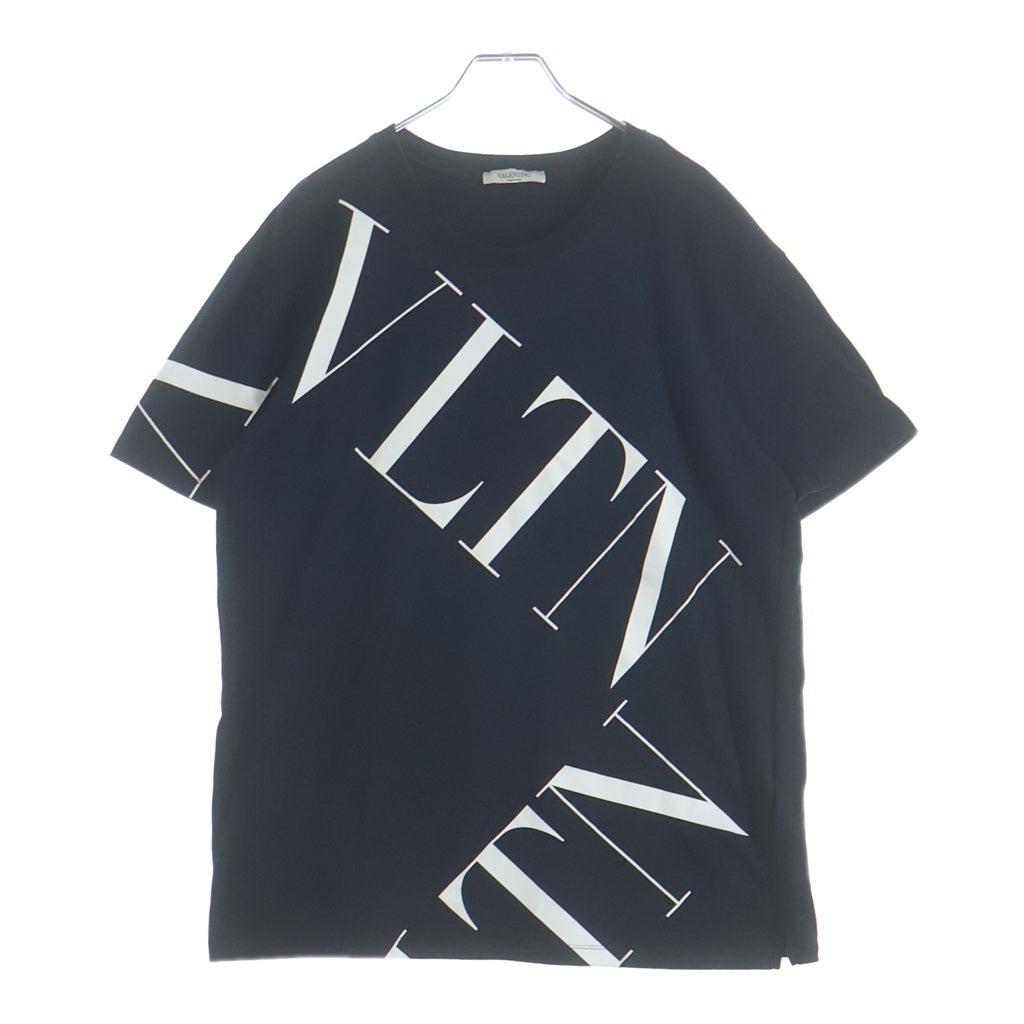 VALENTINO(ヴァレンティノ) フロントロゴプリント クルーネック半袖Tシャツ ショートスリーブカットソー ブラック SV3MG02P5FV