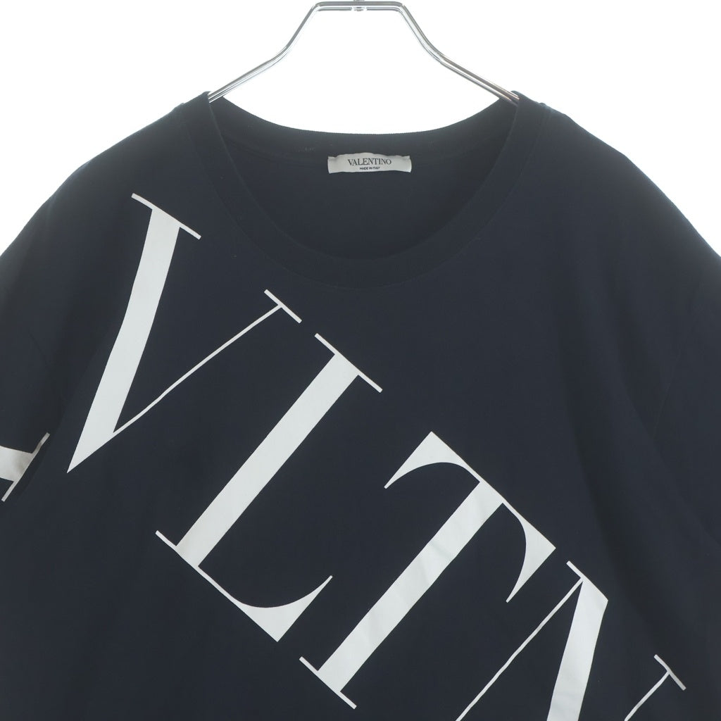 VALENTINO(ヴァレンティノ) フロントロゴプリント クルーネック半袖Tシャツ ショートスリーブカットソー ブラック SV3MG02P5FV