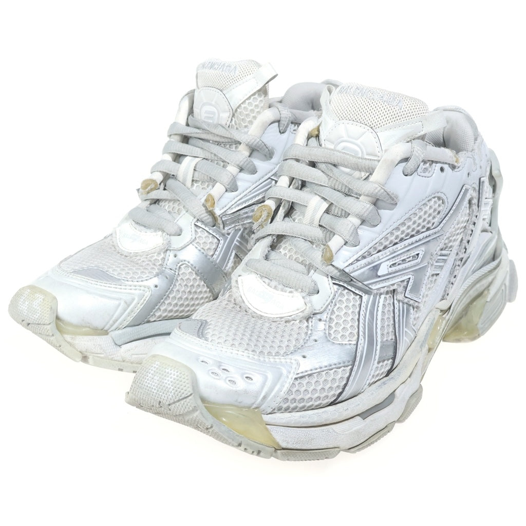 BALENCIAGA(バレンシアガ) Runner Sneaker ランナースニーカー ダメージ加工 ローカットスニーカー 677403 ホワイト/シルバー