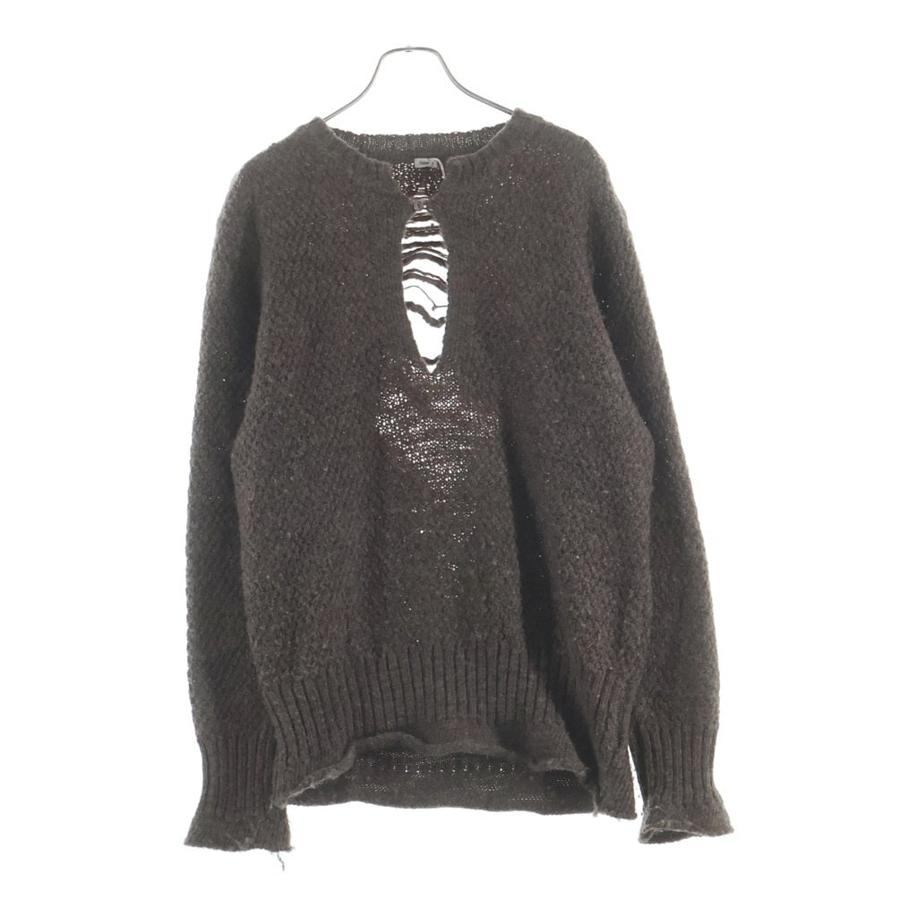 NO BRAND(ノーブランド) Fujimoto フジモト 23AW バックデザインニット ウール ブラウン FJ23F-10-002