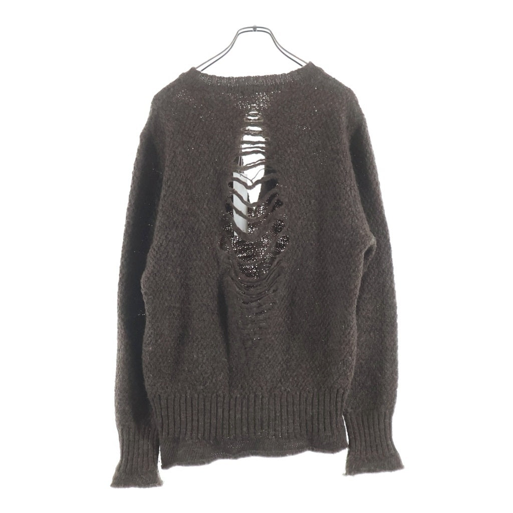 NO BRAND(ノーブランド) Fujimoto フジモト 23AW バックデザインニット ウール ブラウン FJ23F-10-002