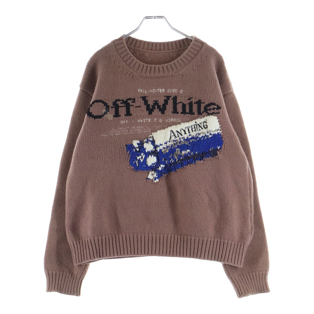 OFF-WHITE(オフホワイト) 20AW PASCAL MEDICINE KNIT パスカルメディスンニット 刺繍ニットプルオーバー セーター ピンク OMHE054F20KNI001