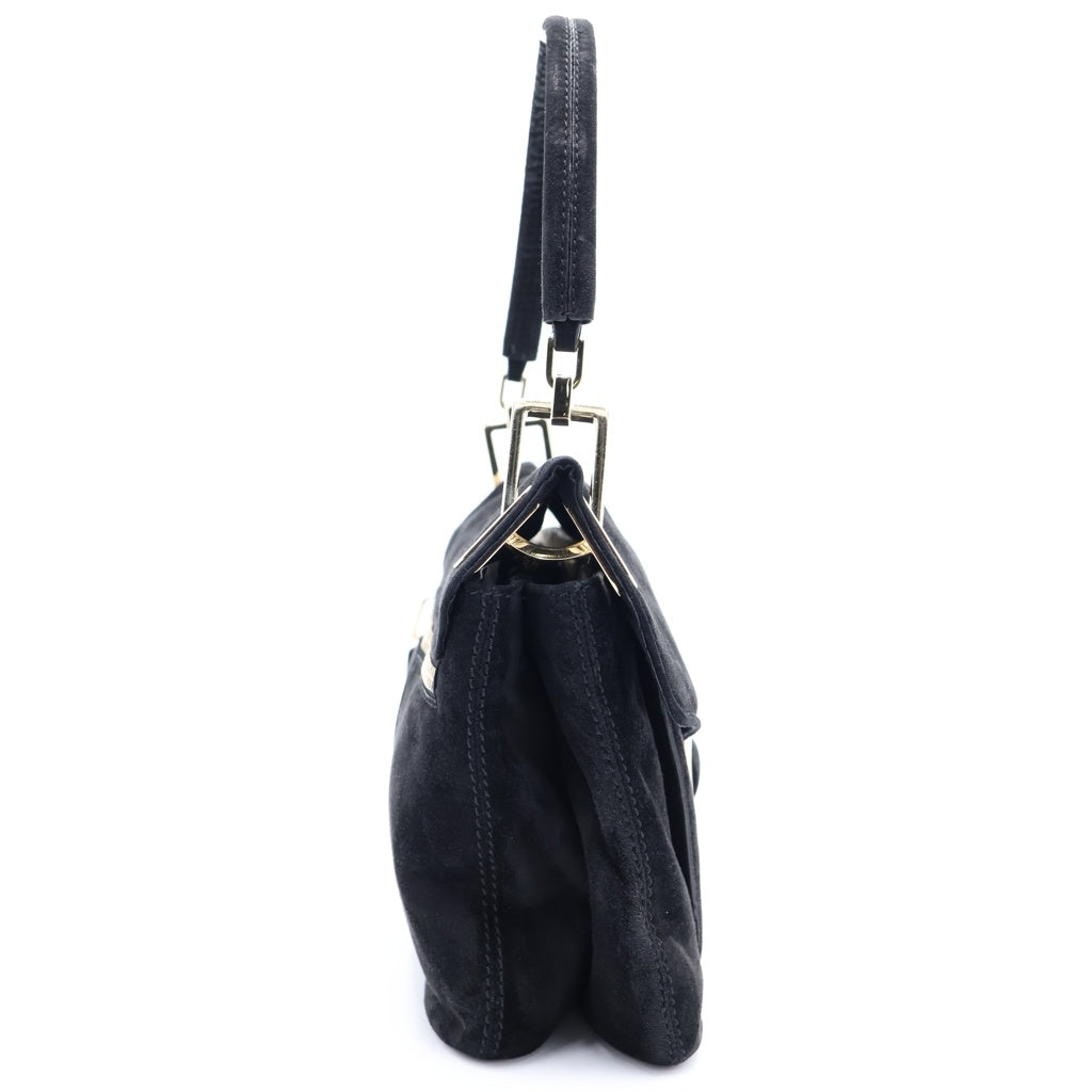 Roger Vivier(ロジェヴィヴィエ) スエード スクエア ハンドバッグ ブラック レディース