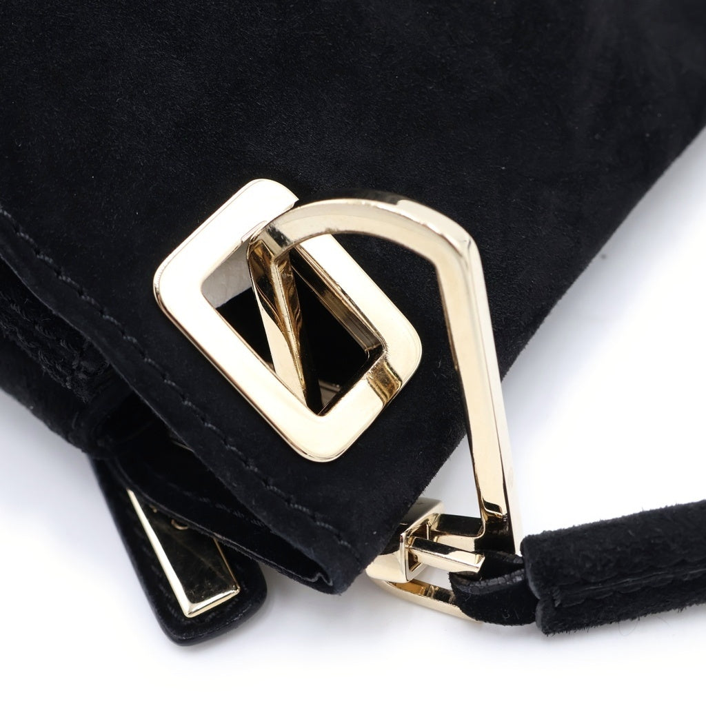 Roger Vivier(ロジェヴィヴィエ) スエード スクエア ハンドバッグ ブラック レディース