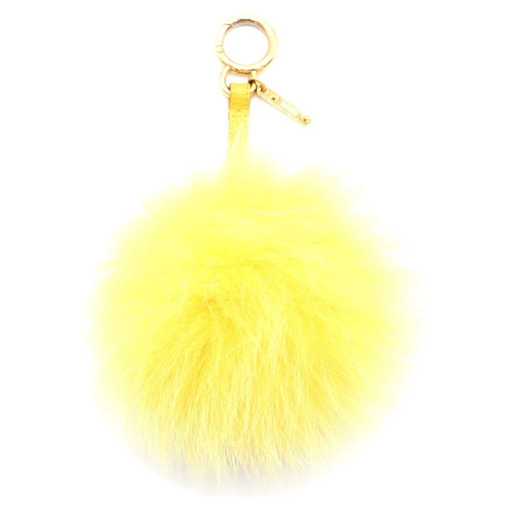 FENDI(フェンディ) ファー ポンポン バッグチャーム キーホルダー イエロー レディース