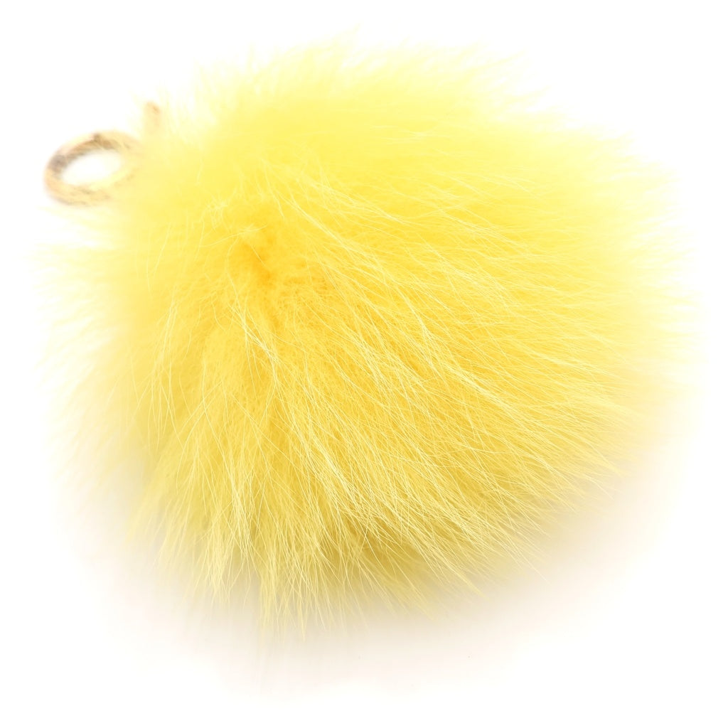 FENDI(フェンディ) ファー ポンポン バッグチャーム キーホルダー イエロー レディース