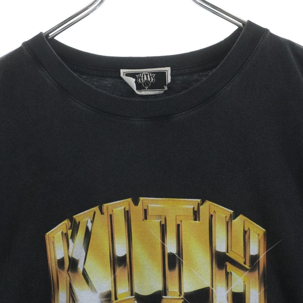 KITH(キス) ×New York Knicks ニューヨックニックス グラフィック フロントプリント クルーネック 半袖Tシャツ ブラック 25-073-060-0087-4-0