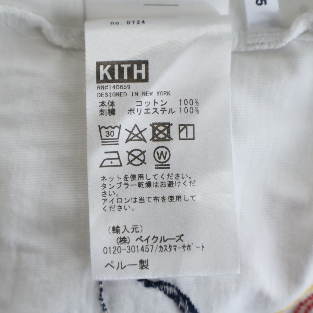 KITH(キス) フロントロゴ刺繍 クルーネック 半袖Tシャツ ホワイト 23-071-080-0065-2-0
