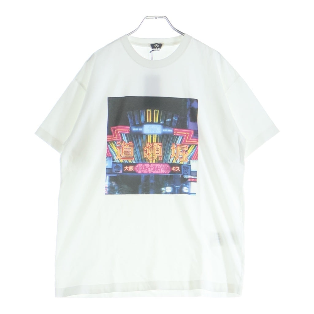 KITH(キス) Osaka Dotonbori S/S Tee フロントプリント クルーネック 半袖Tシャツ ホワイト 25-073-060-0062-1-0