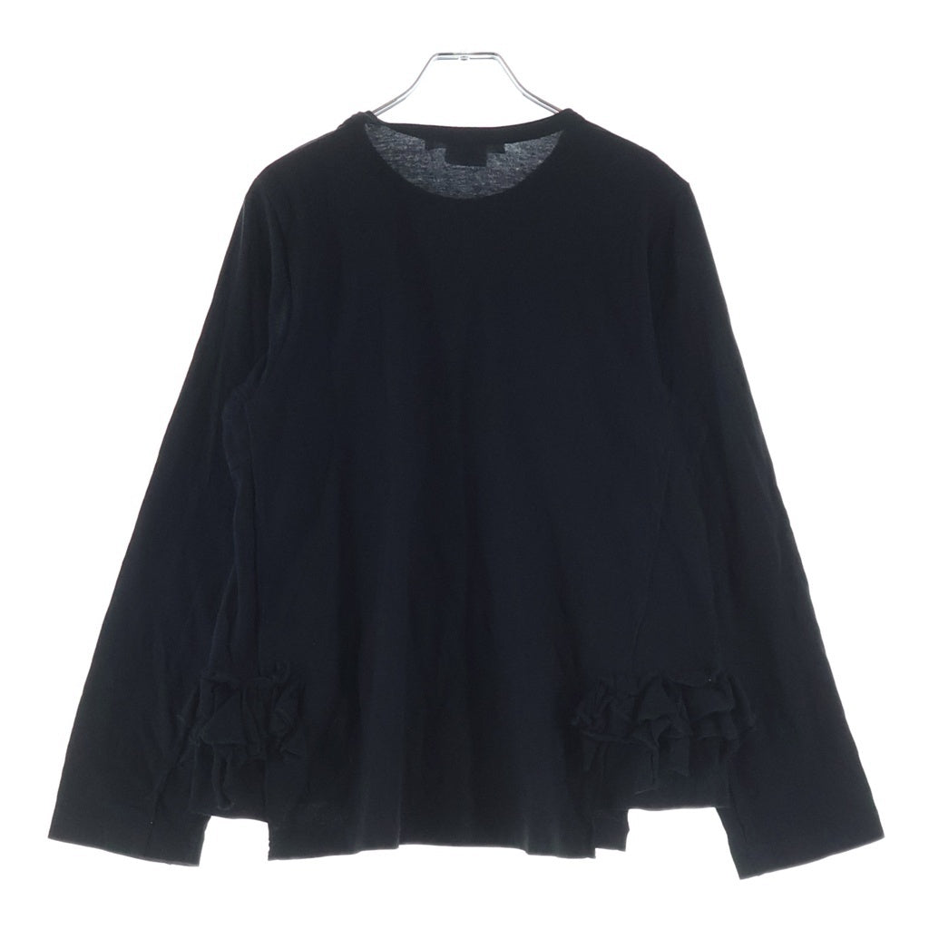 COMME des GARCONS COMME des GARCONS(コムデギャルソンコムデギャルソン) フリル クルーネック長袖Tシャツ ロングスリーブカットソー ブラック レディース RC-T034