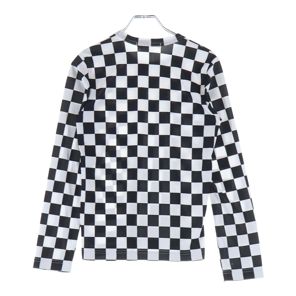COMME des GARCONS(コムデギャルソン) 21SS チェッカー クルーネック長袖Tシャツ ロングスリーブカットソー ブラック/ホワイト GH-T010