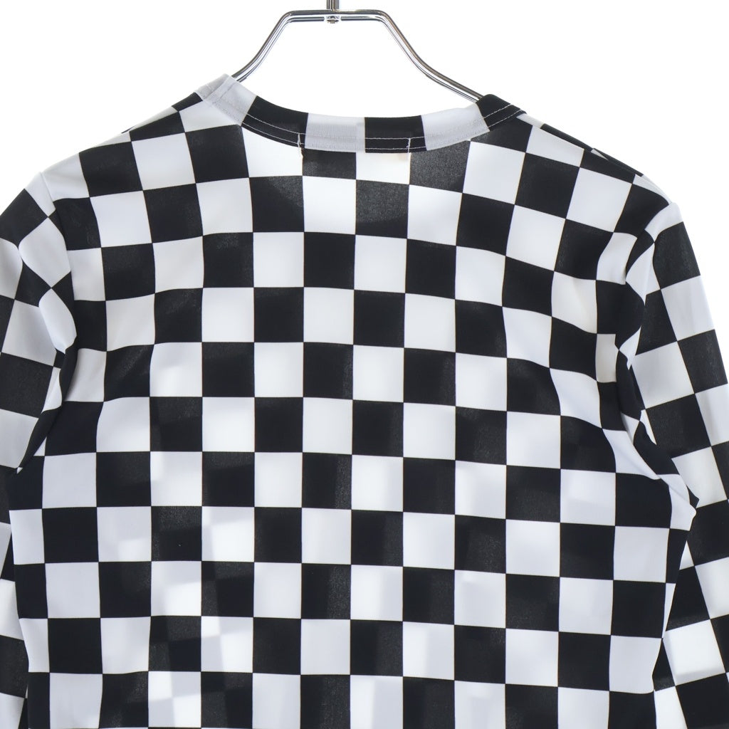 COMME des GARCONS(コムデギャルソン) 21SS チェッカー クルーネック長袖Tシャツ ロングスリーブカットソー ブラック/ホワイト GH-T010