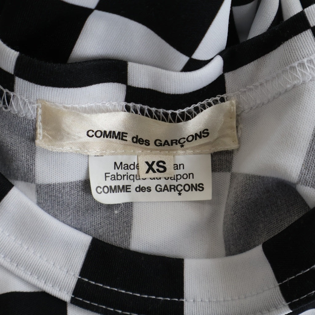 COMME des GARCONS(コムデギャルソン) 21SS チェッカー クルーネック長袖Tシャツ ロングスリーブカットソー ブラック/ホワイト GH-T010