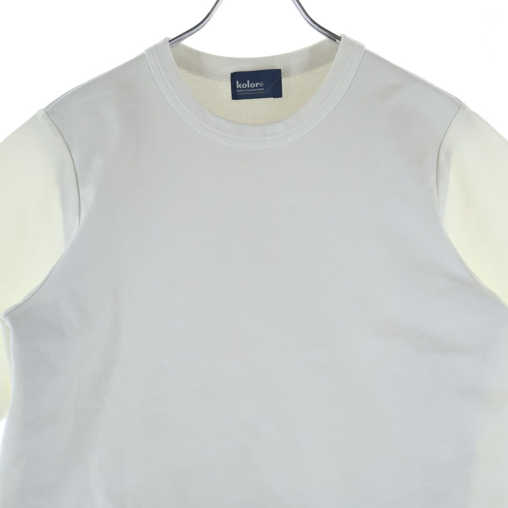 kolor(カラー) 21SS チュールフリル ストレッチ クルーネック 半袖Tシャツ ホワイト 21SCL-T08202