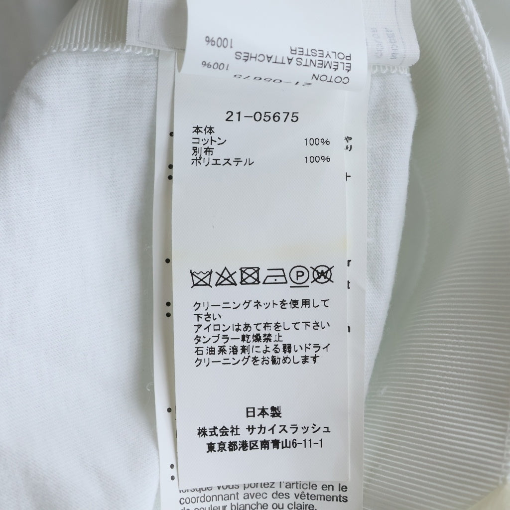Sacai(サカイ) スカーフドッキング クルーネック 半袖Tシャツ ホワイト 21-05675