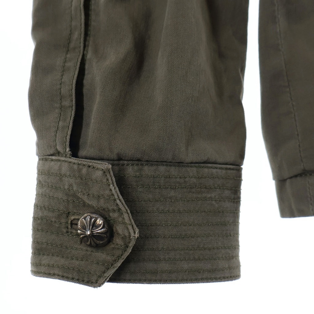 CHROME HEARTS クロムハーツ CHERRY BOMB チェリーボム クロスボールボタン ミリタリージャケット カーキ CHROME HEARTS(クロムハーツ) CHERRY BOMB チェリーボム クロスボール