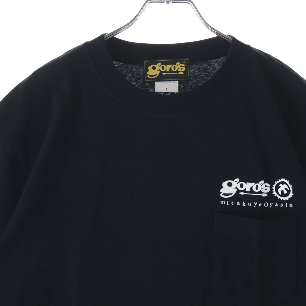 goro's(ゴローズ) 新型 mitakuye oyasin 胸ポケット 半袖 クルーネック Tシャツ カットソー ブラック