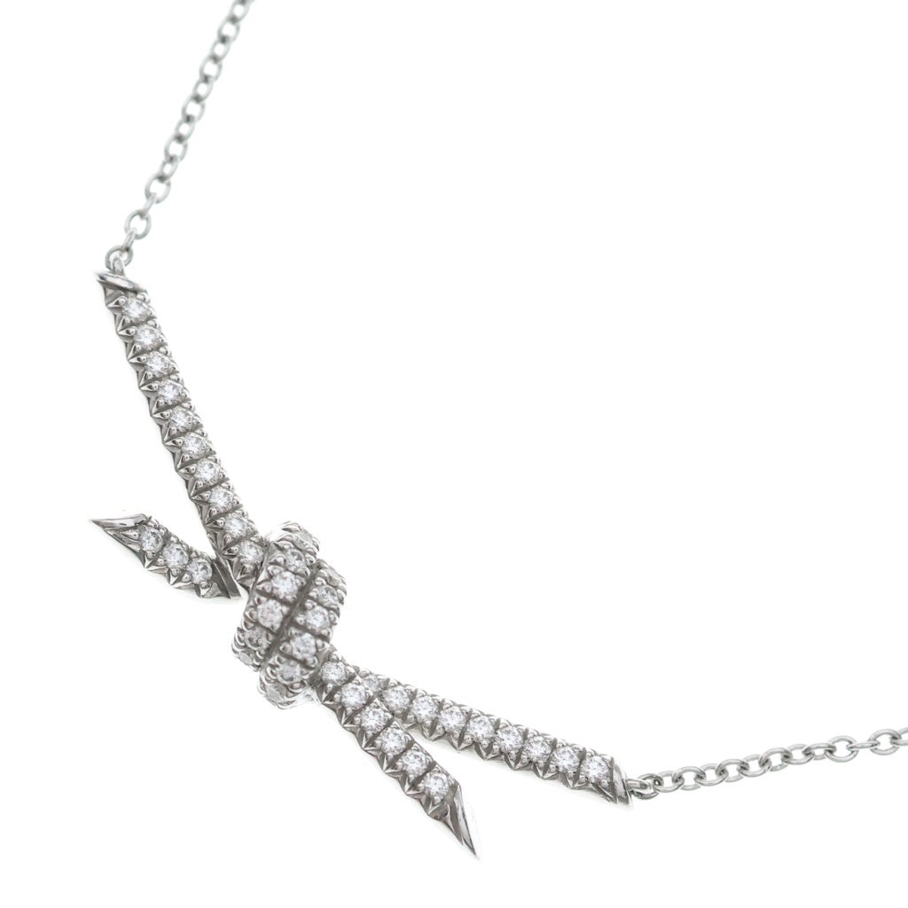 TIFFANY & Co.(ティファニー) ノット フルダイヤ K18WG ネックレス