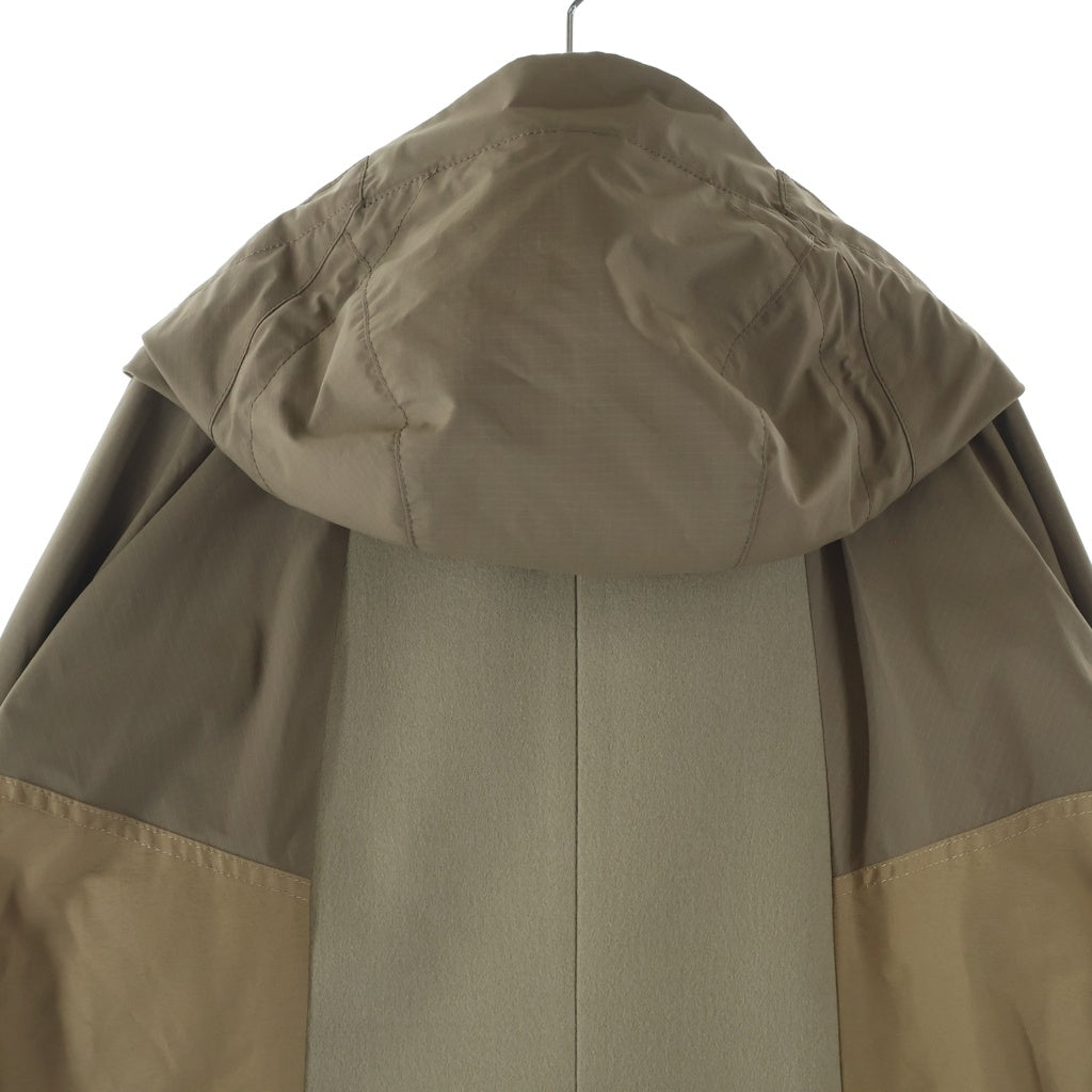 Sacai(サカイ) 21AW Wool Melton Jacket ウールメルトンジャケット 素材切替 フードジップアップジャケット ベージュ 21-02617M